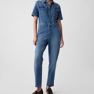 Gap Denim Jumpsuit Medium Wash Women Size 16 XL
